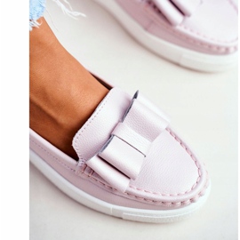 S.Barski Dámské mokasíny v kožené růžové Lovren růžový 1