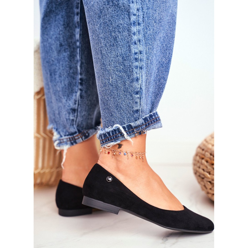 Dámské semišové balerínky Sergio Leone BL611 Black Nemsis černá 2