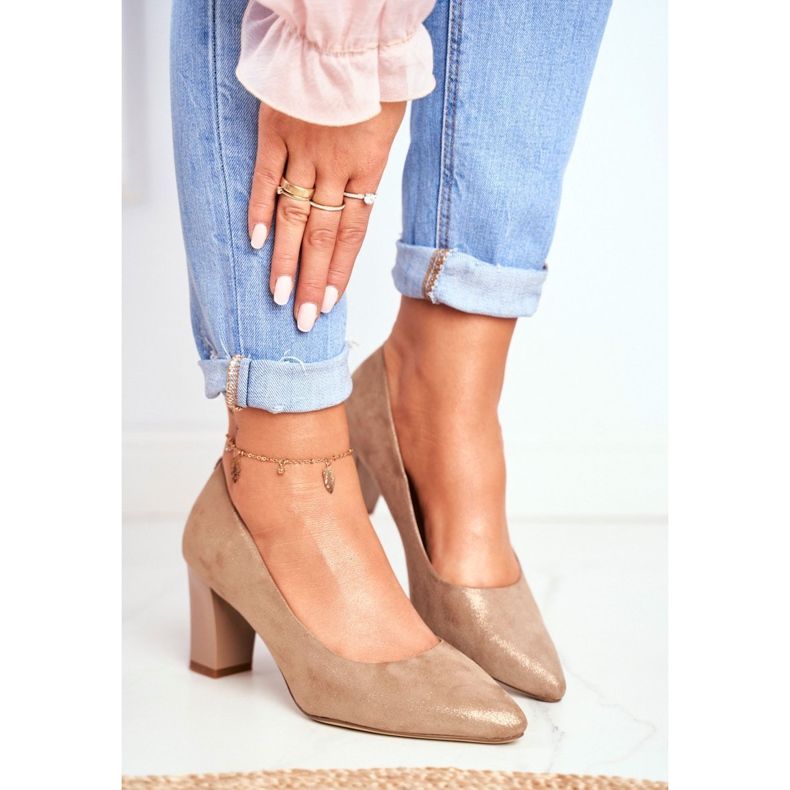 Dámské lodičky Sergio Leone PB403 Třpytivá béžová Herline béžový 1