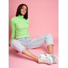 Dámské sportovní kožené boty GOE Mint White FF2N3011 bílý zelená 2