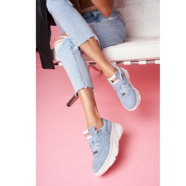 Dámské sportovní kožené boty GOE Blue FF2N3013 modrý 1