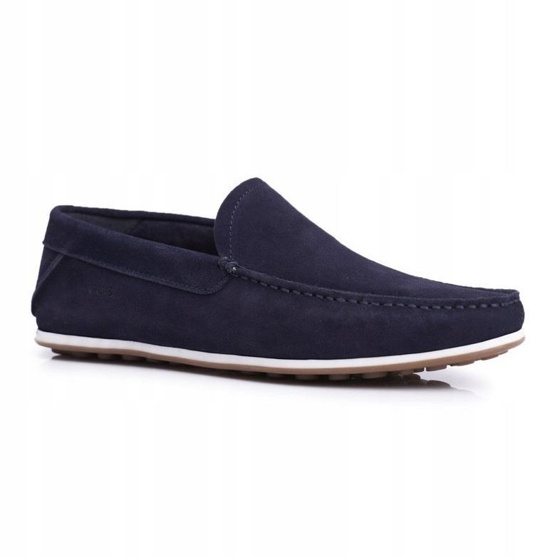 Pánské mokasíny GOE Navy Blue Nubuck FF1N3059 námořnická modř 1