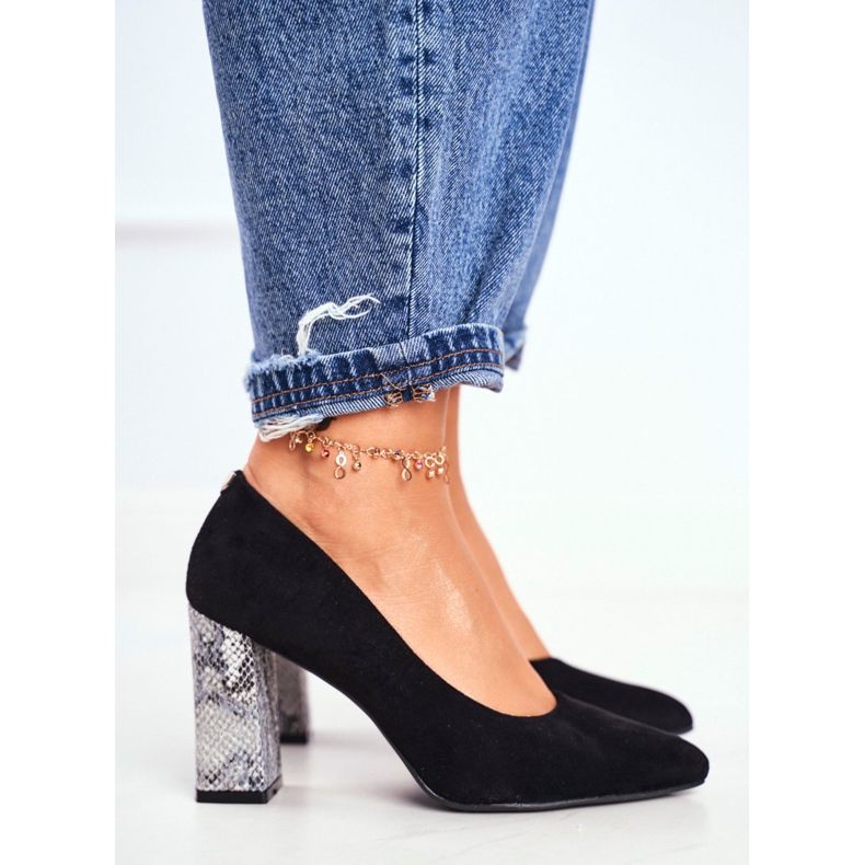 Dámské lodičky na podpatku Sergio Leone černé PB216 černá 2