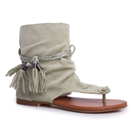 SEA Dámské sandály žabky se stopkou zelené SL1011 Madrit zelená 1