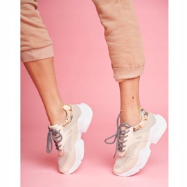 PS1 Dámské sportovní boty Hadí kůže Béžová Giselle béžový 1