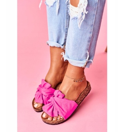 PS1 Dámské pantofle na korkových mašlích Fuchsia Felis růžový 2 PS1 Dámské pantofle na korkových mašlích Fuchsia Felis růžový 2