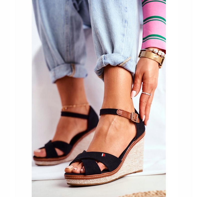 SEA Dámské sandály na klínku černé LaMane černá 1