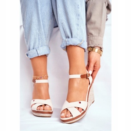 SEA Dámské sandály na klínku béžové LaMane béžový 2 SEA Dámské sandály na klínku béžové LaMane béžový 2