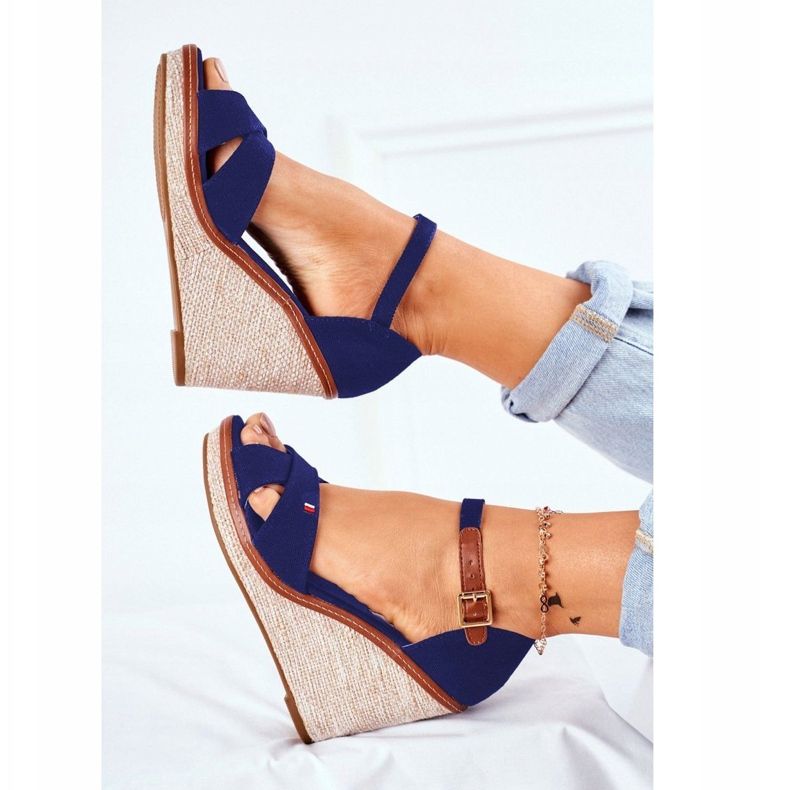 SEA Dámské sandály na klínku Blue LaMane námořnická modrá 1
