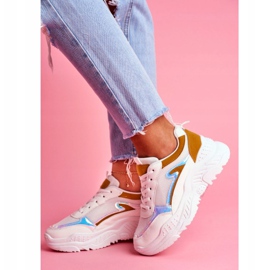 BUGO Dámské sportovní boty žlutá a bílá paměť bílý 2