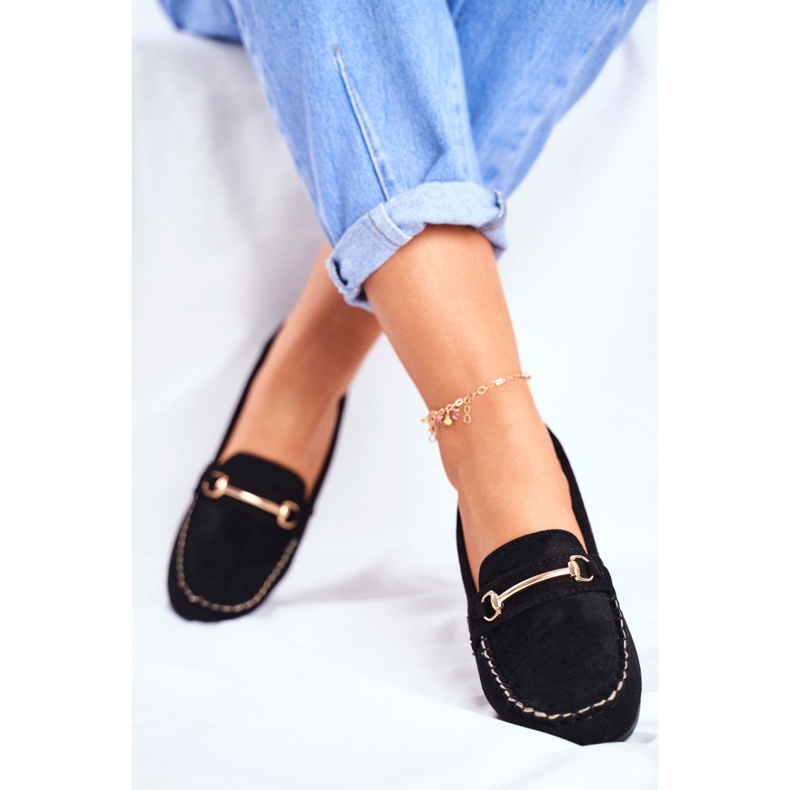 BUGO Dámské mokasíny semišové černé ponory černá 2