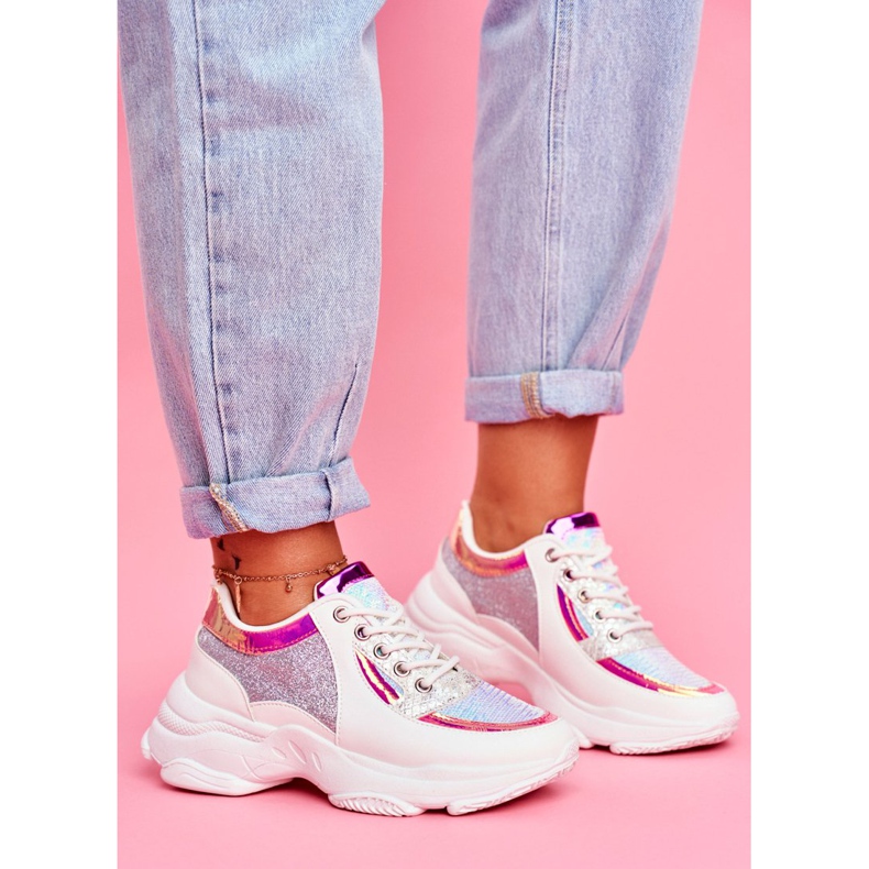 BUGO Dámská sportovní obuv Glitter White Vebi bílý 2