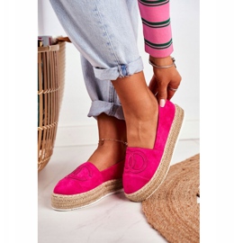 PS1 Dámské Espadrilky Tlustá Plátěná Podrážka Fuchsie Febi růžový 1