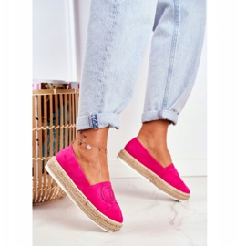 PS1 Dámské Espadrilky Tlustá Plátěná Podrážka Fuchsie Febi růžový 2