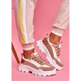 SEA Dámské sportovní boty béžové a bílé palmy bílý hnědý 1