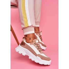 SEA Dámské sportovní boty béžové a bílé palmy bílý hnědý 2