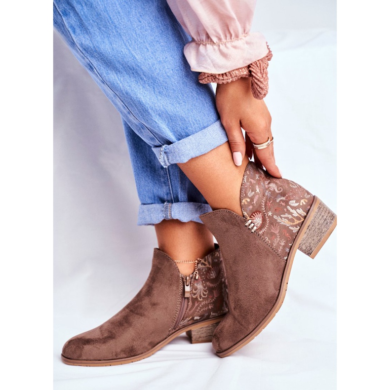 Dámské boty na plochém podpatku jarní hnědá Elizabeth hnědý 2