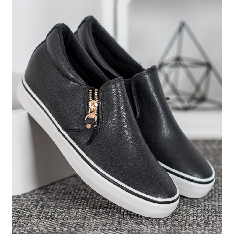 SHELOVET Černé slipy se zipem černá 1