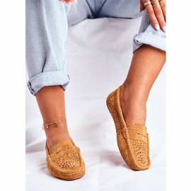 S.Barski Dámské mokasíny s prolamovanou kůží Camel Salem hnědý 1 S.Barski Dámské mokasíny s prolamovanou kůží Camel Salem hnědý 1