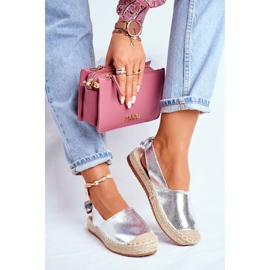FRJ Dámské stříbrné konturové espadrilky šedá 4