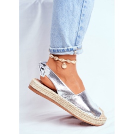 FRJ Dámské stříbrné konturové espadrilky šedá 3