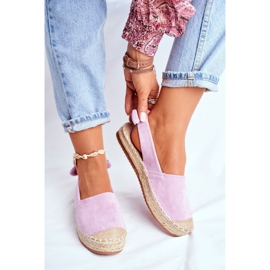 FRJ Dámské espadrilky semišové fialové kontury fialový 1