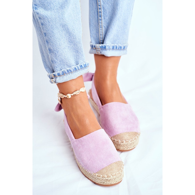 FRJ Dámské espadrilky semišové fialové kontury fialový 2