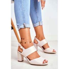 Dámské sandály na vysokém podpatku Sergio Leone Béžová Perła SK778 béžový 1