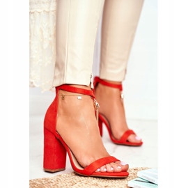 FW1 Oranžové semišové sandály na baru s Annick Fringe oranžový 1