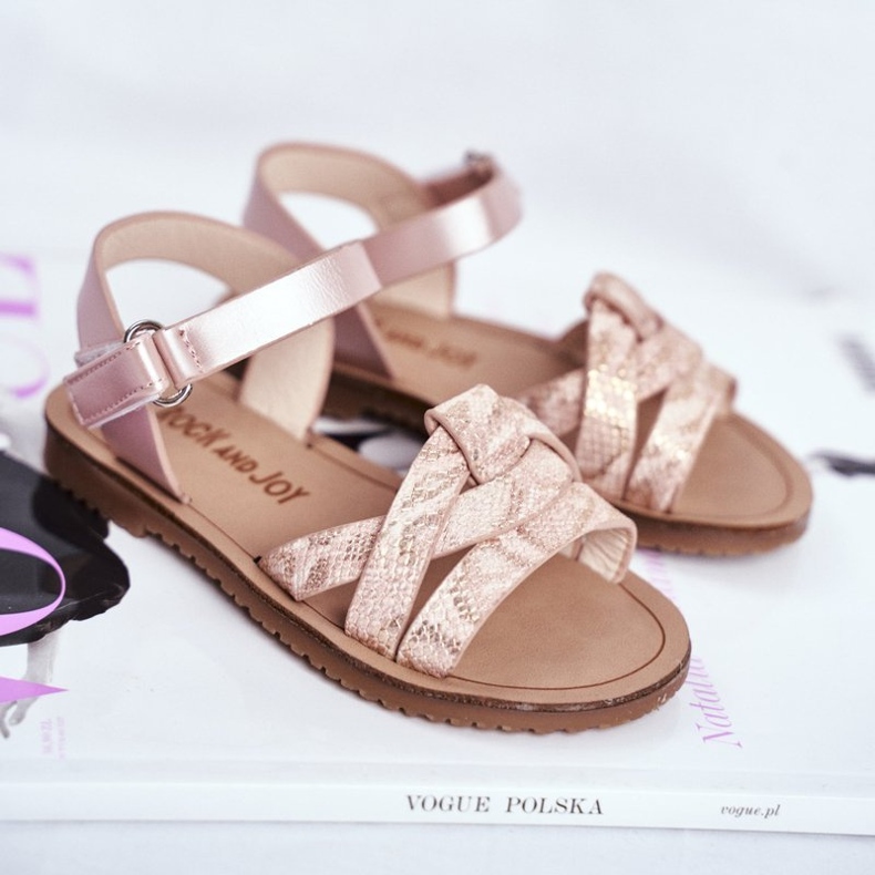 FRROCK Dětské sandály se suchým zipem pro dívky Pink Lilo růžový 1