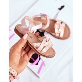 FRROCK Dětské sandály se suchým zipem pro dívky Pink Lilo růžový 2
