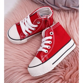 FRROCK Dětské klasické vysoké tenisky se zapínáním na zip Červený Filemon červené 1