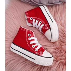 FRROCK Dětské klasické vysoké tenisky se zapínáním na zip Červený Filemon červené 2