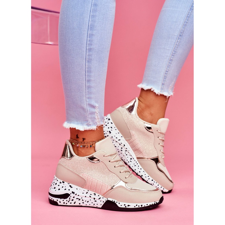 Dámské sportovní boty skryté klín béžové Mollen béžový 2