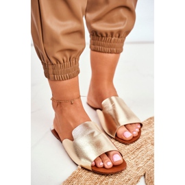 HAN Dámské ploché zlaté pantofle Mimios zlatý 1