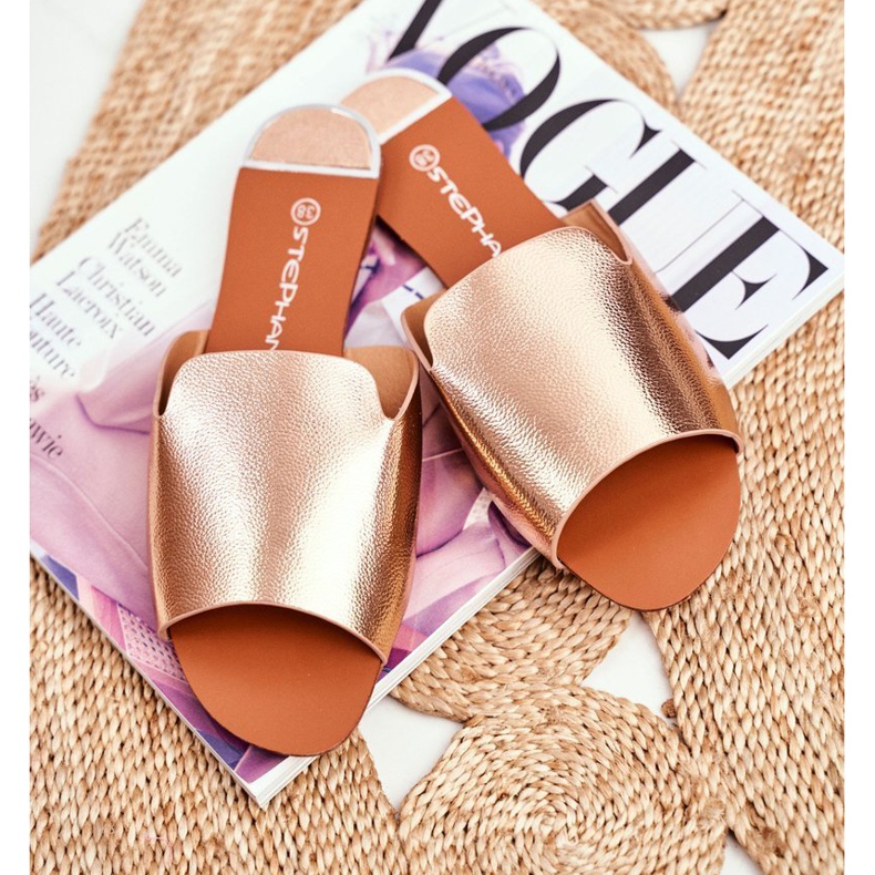 HAN Dámské pantofle Flat Rose Gold Mimios zlatý 2