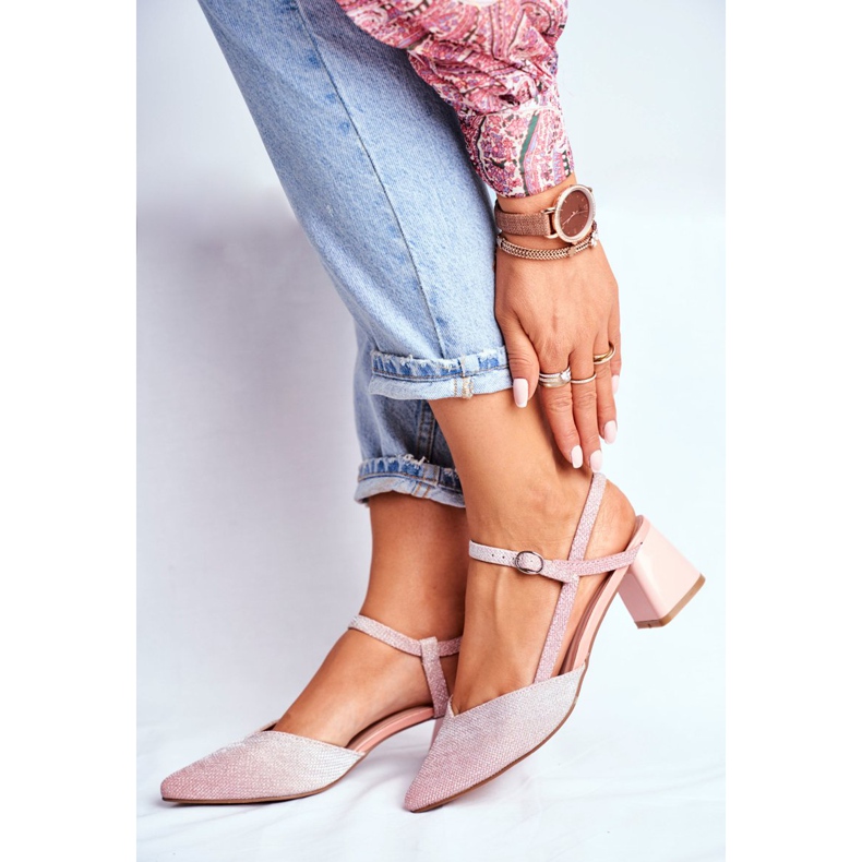 SEA Dámské lodičky na podpatku růžové zlato Alice vícebarevný růžový 2