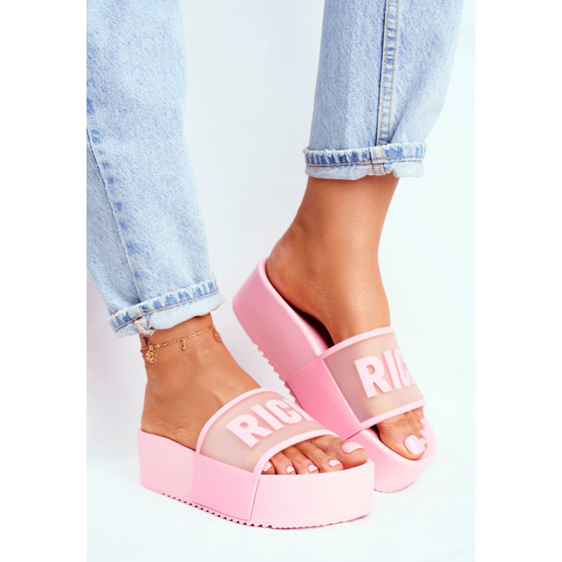 SEA Dámské pantofle na platformě růžové růžový 2