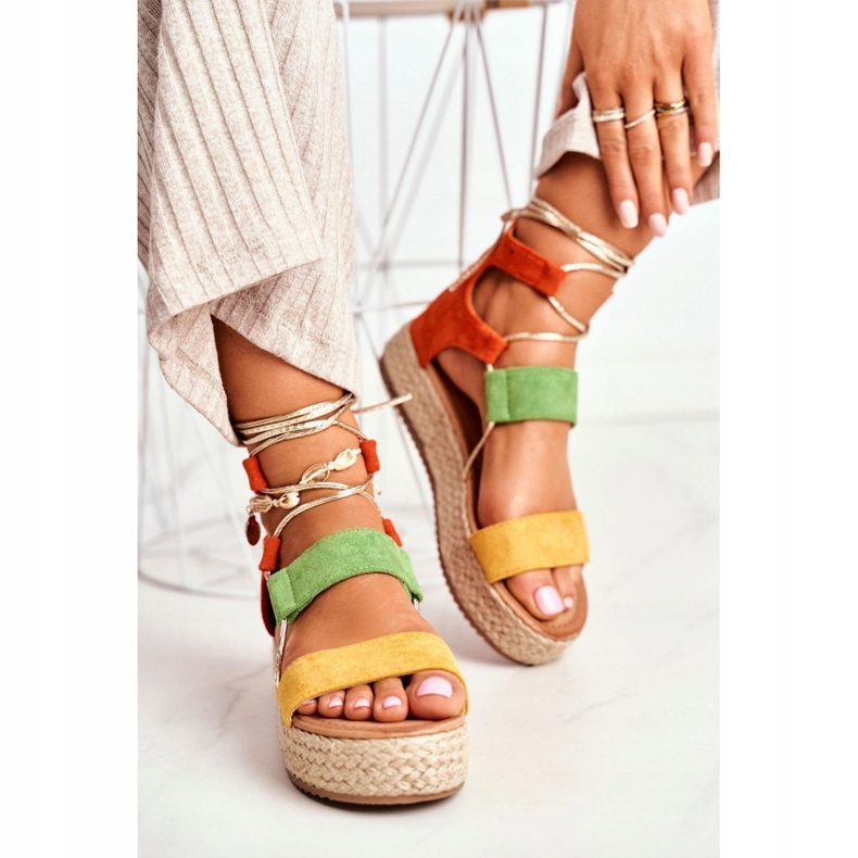 Dámské espadrilky na platformě Svázaly žlutou Fuertu žlutá 1 Dámské espadrilky na platformě Svázaly žlutou Fuertu žlutá 1