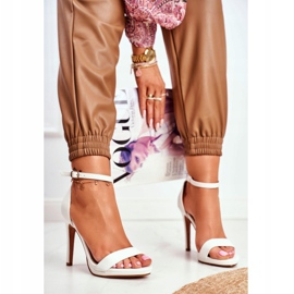 ADY Dámské sandály na vysokém podpatku, bílé šílenství bílý 1