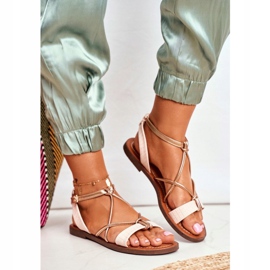 FW1 Dámské sandály ploché růžové Alison růžový 1