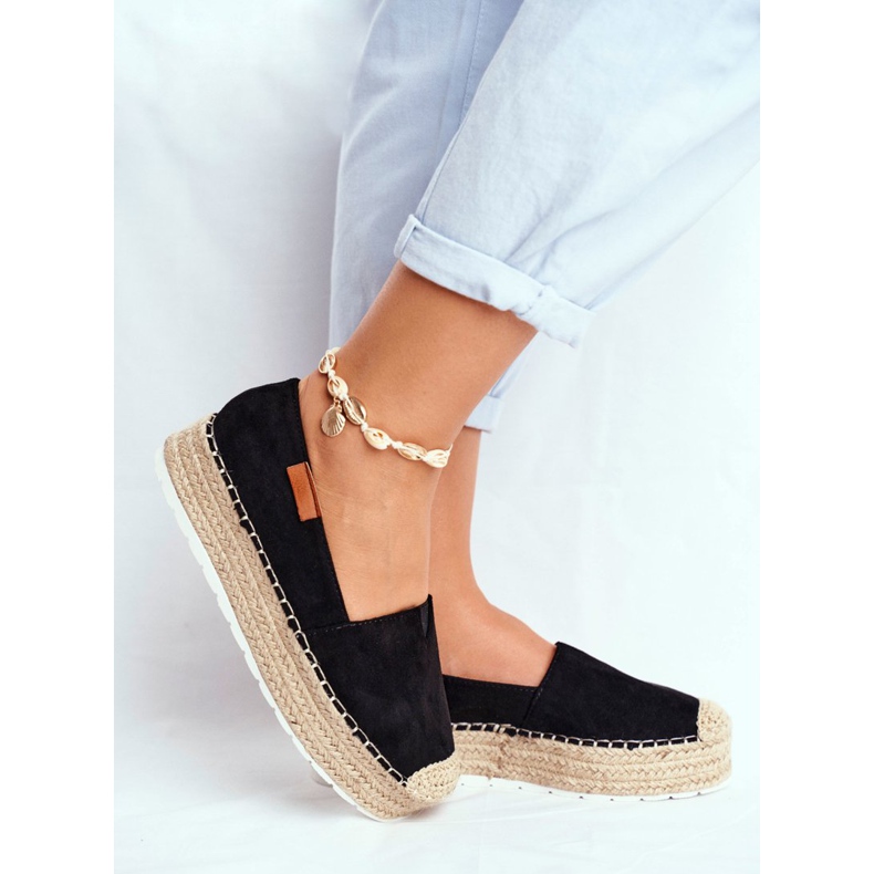 FRBS Dámské espadrilky na platformě Black La Playa černý 2