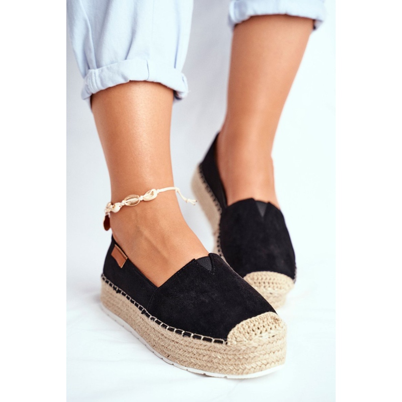 FRBS Dámské espadrilky na platformě Black La Playa černý 1