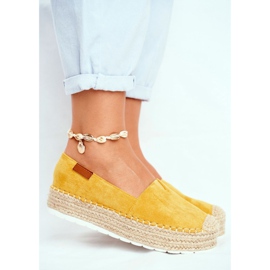 FRBS Dámské espadrilky na žluté plátěné platformě La Playa žluť 1