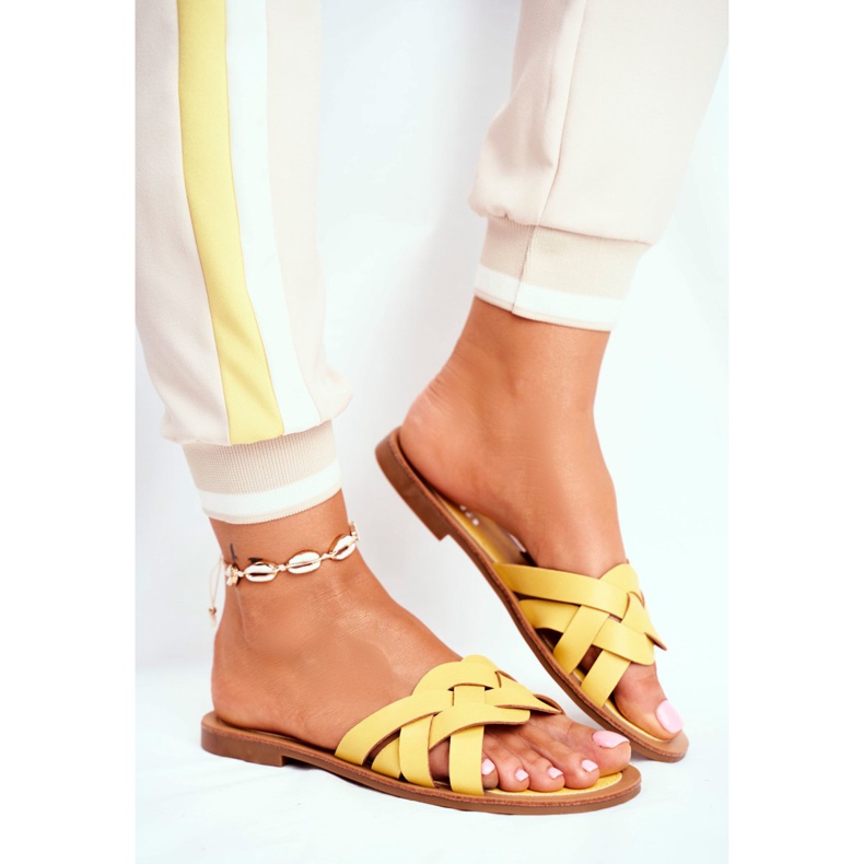 FRJ Elegantní dámské pantofle žluté Mariah žlutá 2