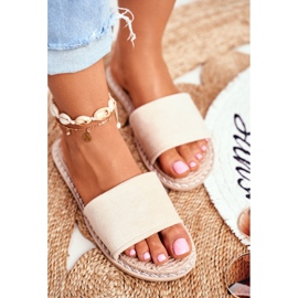 FRJ Dámské klasické pantofle semišové béžové Podívejte se na mě béžový 1