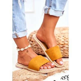 FRJ Dámské klasické semišové pantofle žluté Podívejte se na mě žlutá 2