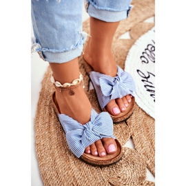 FRJ Dámské pantofle s mašličkami Pin-up Blue Magnolia modrý 1 FRJ Dámské pantofle s mašličkami Pin-up Blue Magnolia modrý 1