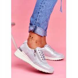 Vinceza Dámské sportovní boty Tenisky Kůže Stříbro FT20-8675 Better Way šedá 2