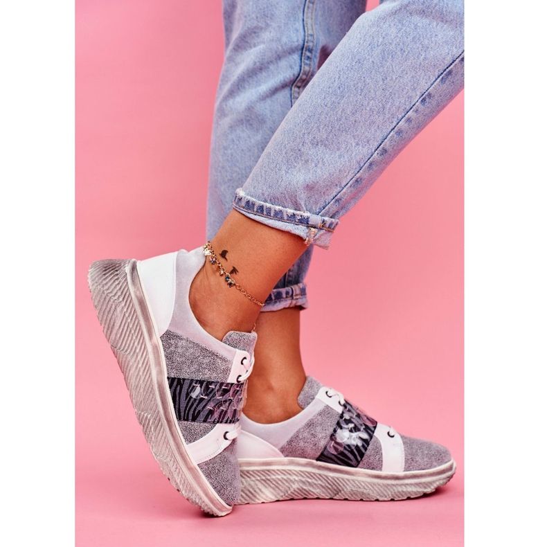 Sportovní obuv Dámské kožené tenisky Maciejka 04448-03 bílý šedá 1